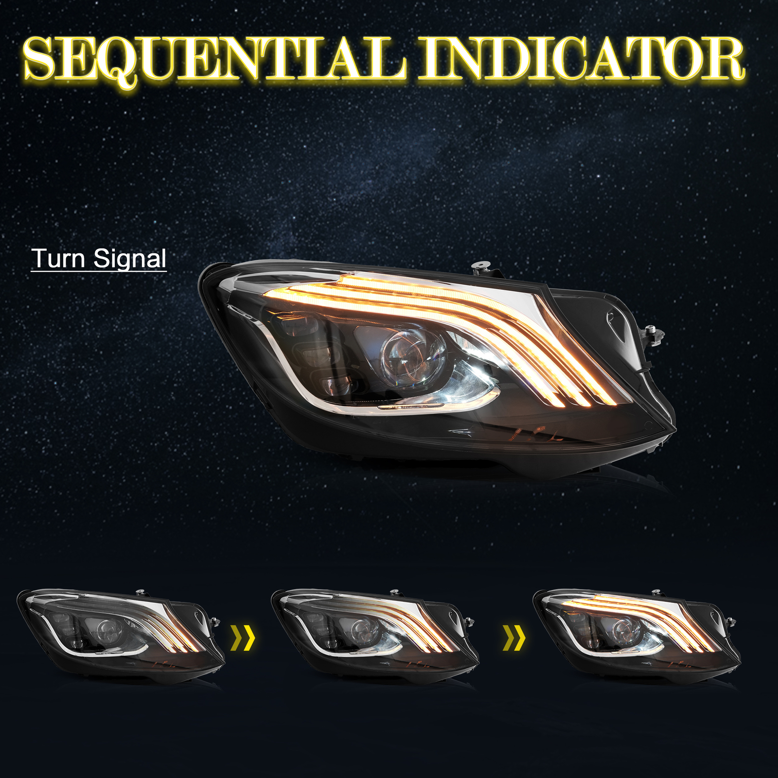 VLAND Full LED Headlights Fit 2014-2017 Mercedez Benz W222 S-Class Animation Set