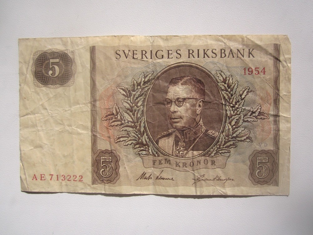 1954 SWEDEN 5 KRONOR