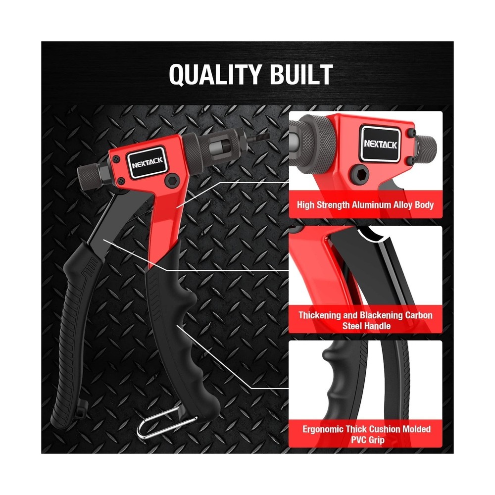 NEXTACK Rivet Nut Tool Kit with Step Drill Bit & 80 Nutserts for Tight Space,...