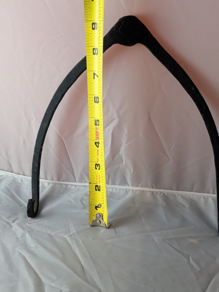 Antique Wrought iron Hook, Blacksmith primitive Hanging Adjustable double hook