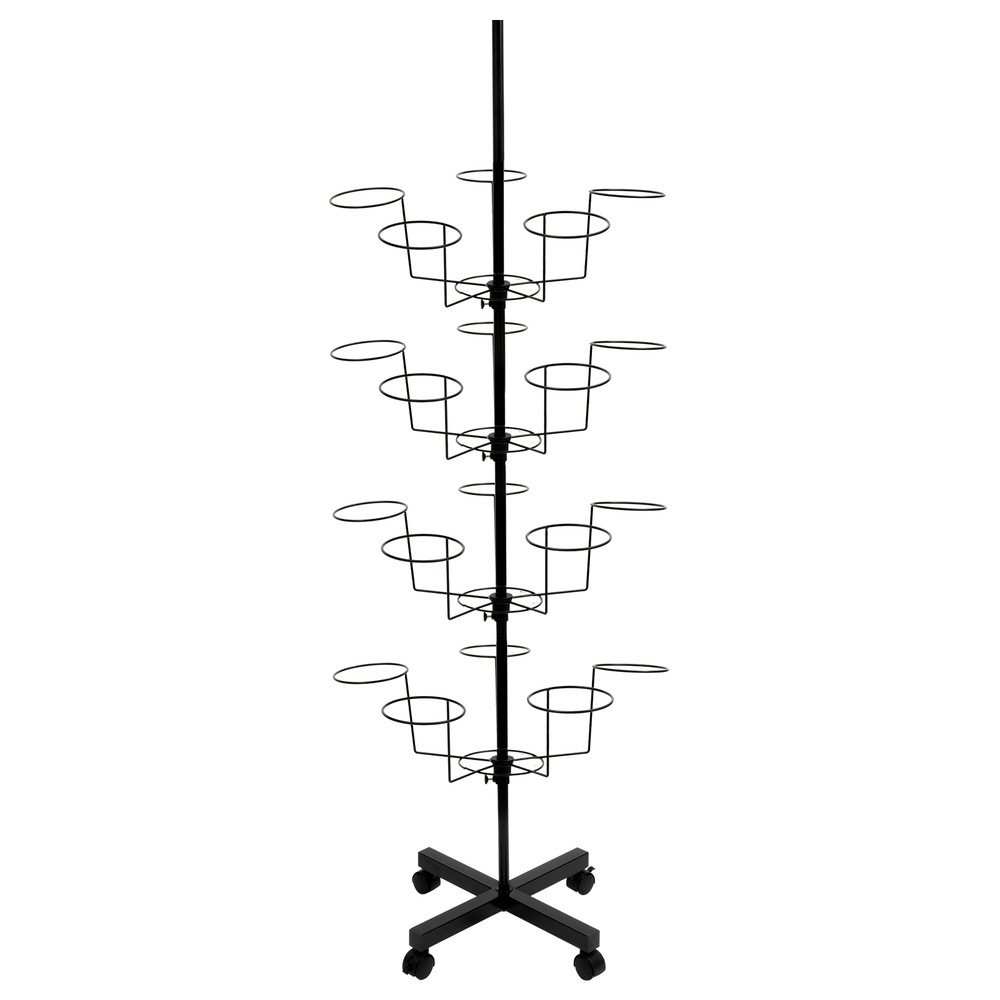 7 Layers 35 Hooks Rotating Display Stand Hat Rack Shop Display Spin Rack NEW