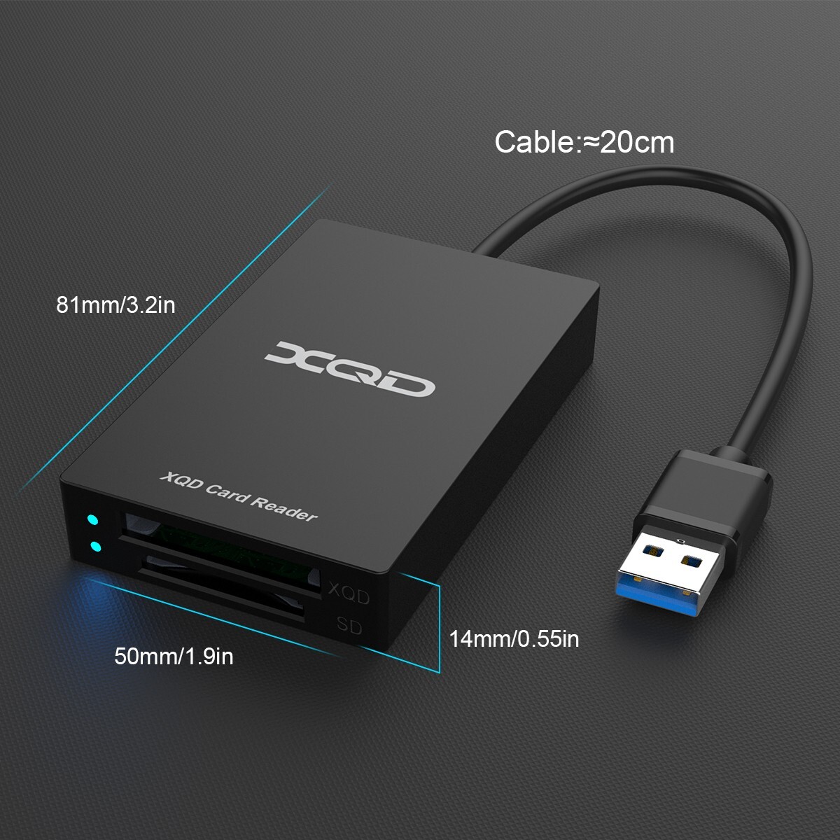 USB 3.0 XQD/SD 2 in 1 Card Reader, Sony XQD Memory Card Reader 5Gpbs Super Speed