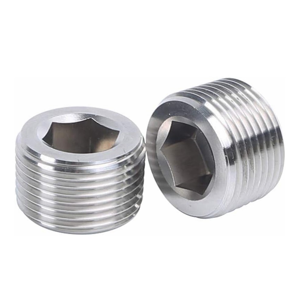 2x 1/2" NPT Pipe Plug Male Thread Stainless Steel Fitting Countersunk Hex C445