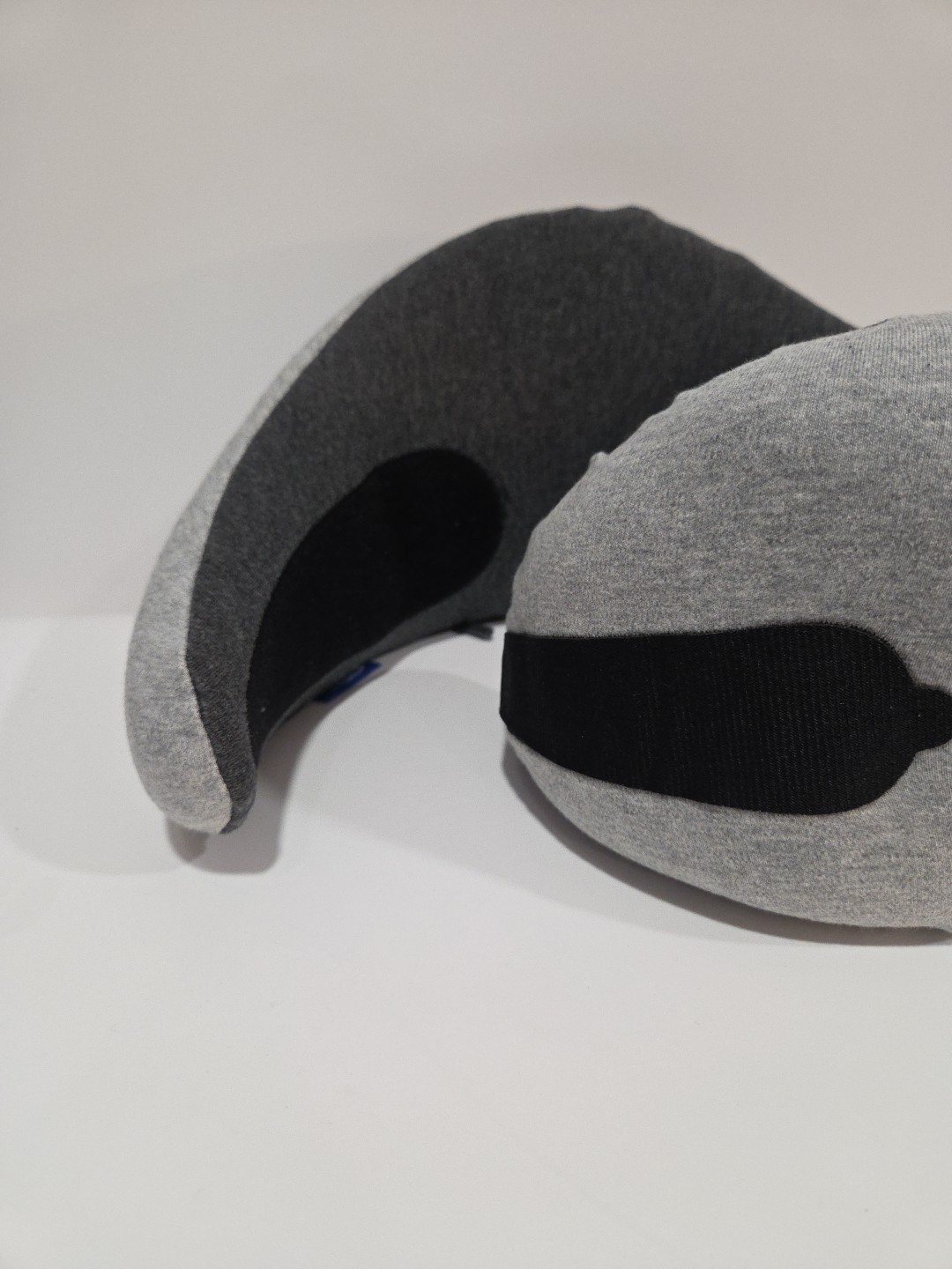 Open Box-OstrichPillow Go Neck Travel Pillow, Memory Foam, Grey/Black