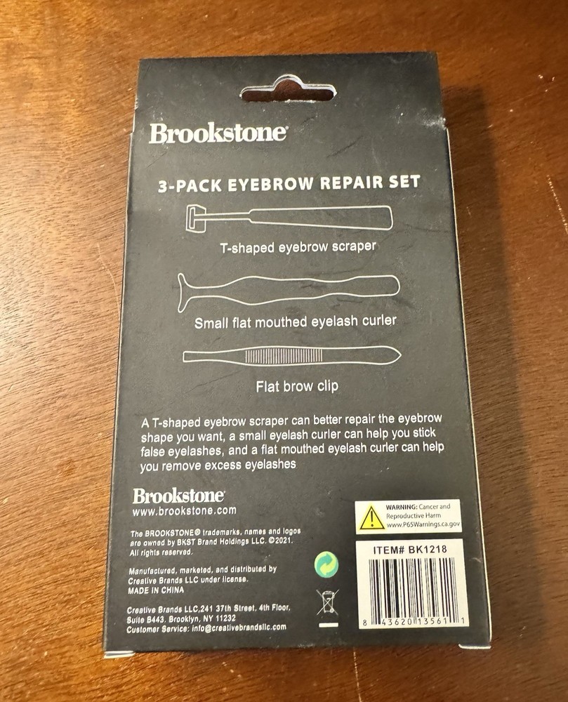 Brookstone 3-Pack Eyebrow Repair Set-NIB