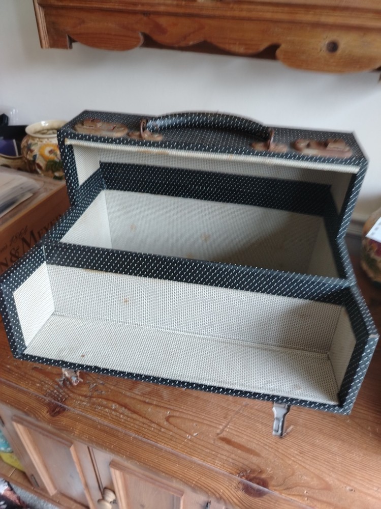 Vintage Record Case 12" Double Opening Box 1950's Black