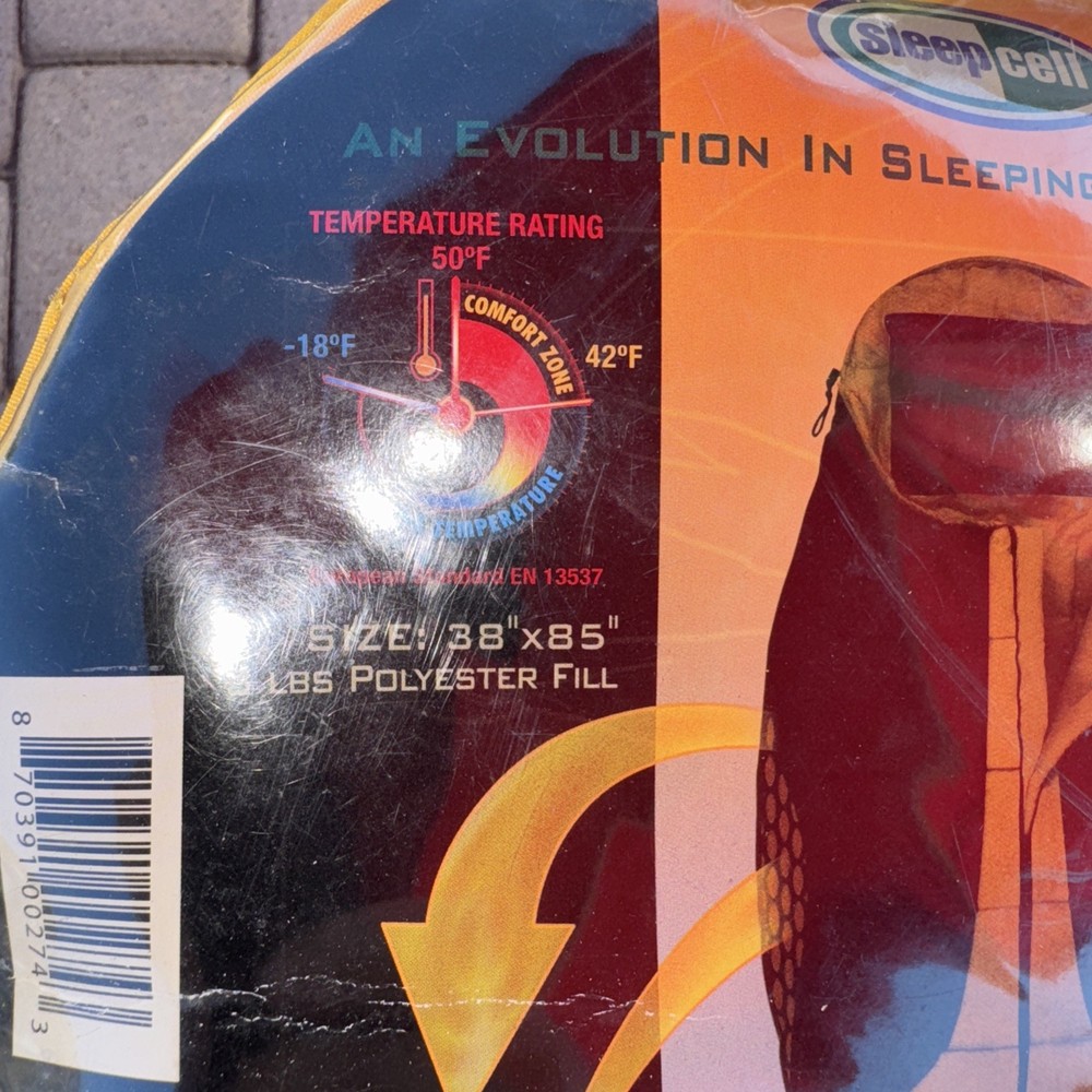 Sleepcell Coolvent Adjustable Yellow Sleeping Bag 38"x85" Style EBA01