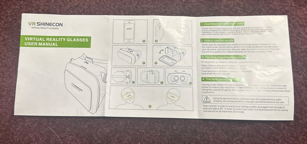 vr shinecon virtual reality glasses NIB