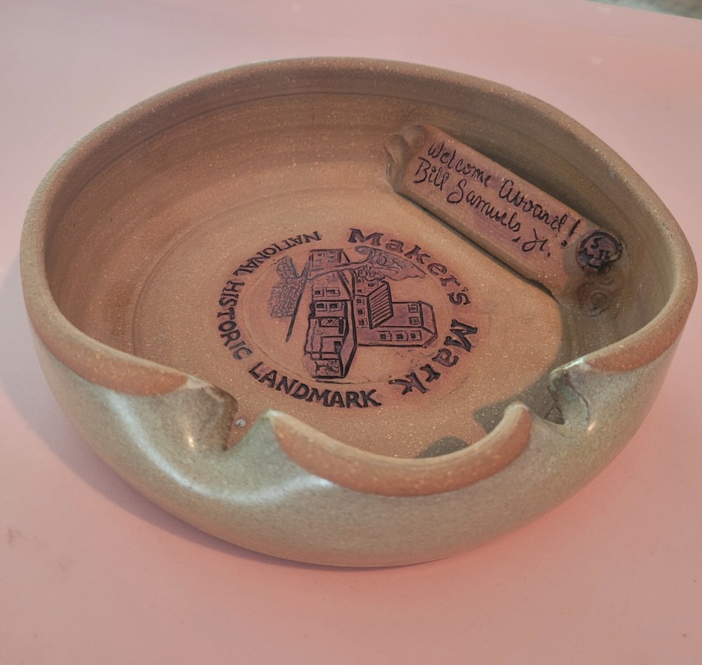 Vintage 1982 MAKER'S MARK DISTILLERY Pottery Ashtray. Signed & Numbered