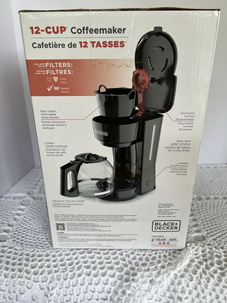 BLACK+DECKER 12-Cup* Programmable Coffeemaker, Black New Sealed Box