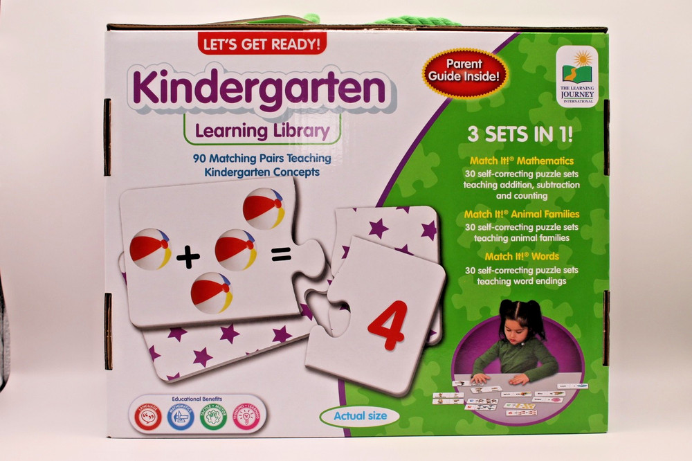 Let's Get Ready Kindergarten 3 Sets in One Learning Library Flash Cards