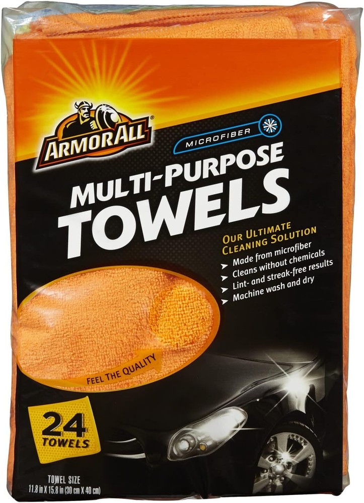 Armor All Microfiber Towels, Multi-Purpose Towels for Cleaning, 24 Each NEW