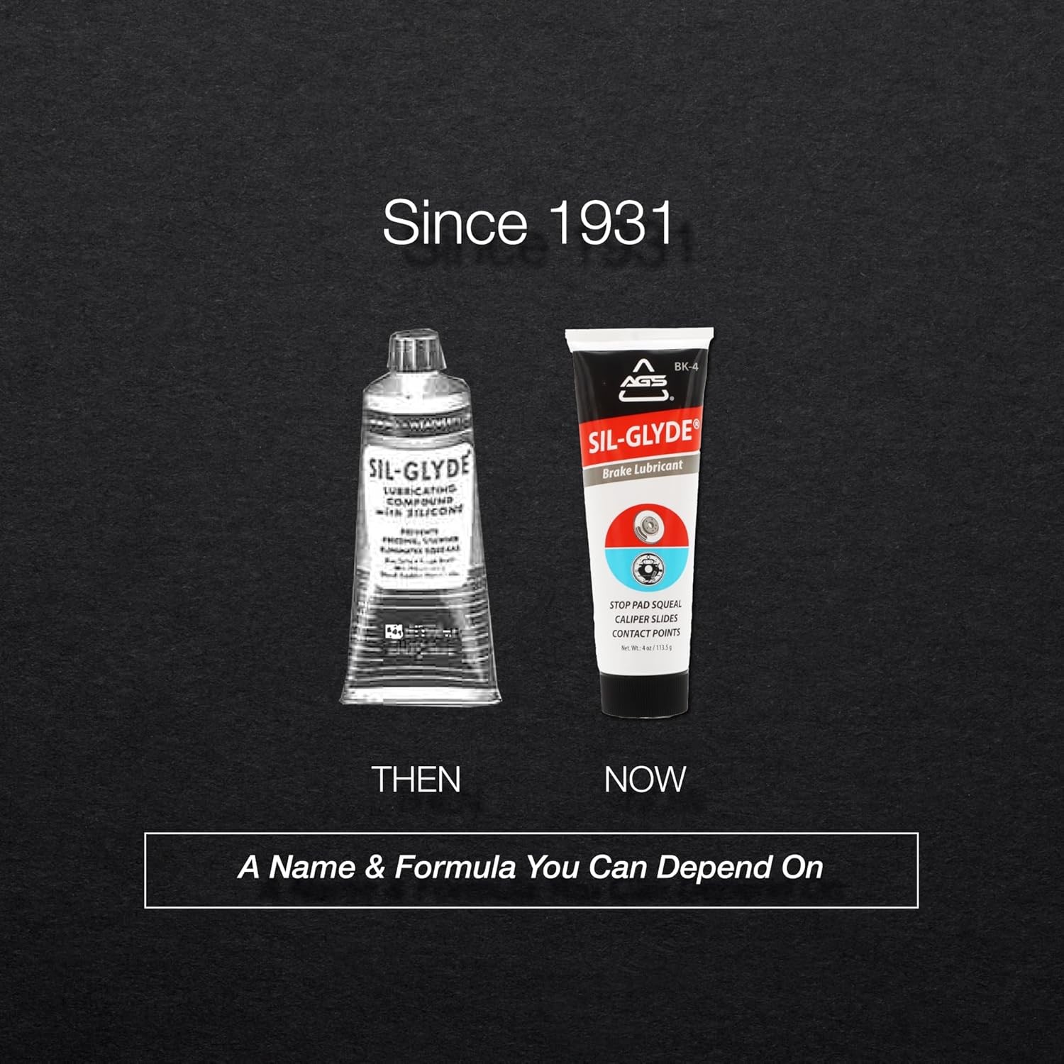 AGS Sil-Glyde 4oz Tube Silicone Based Brake Assembly Lubricant for Eliminating D