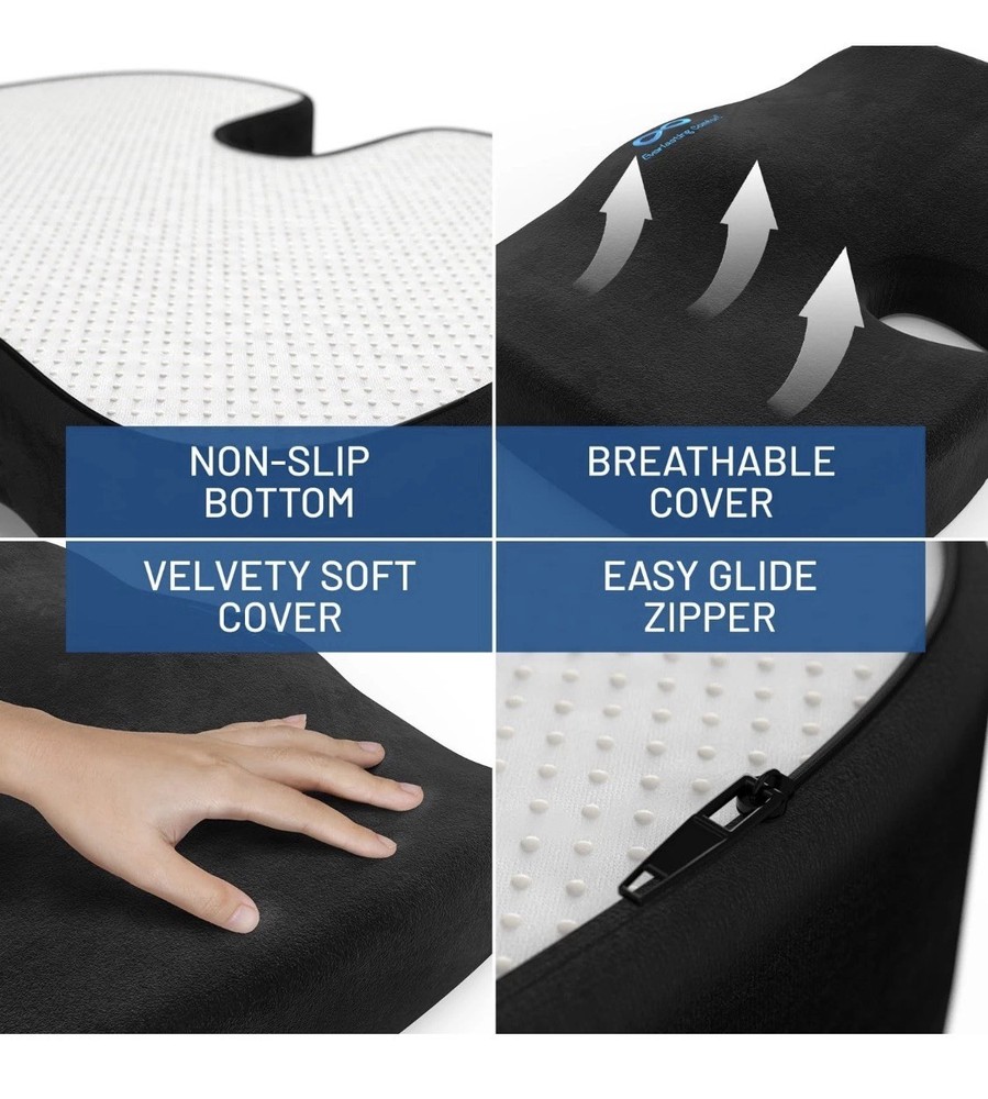 Everlasting Comfort Memory Foam Seat Standard 100 Tailbone Sciatica Relief