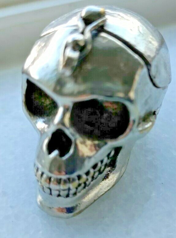 Unique Handmade SILVER Plated SCULL Box.
