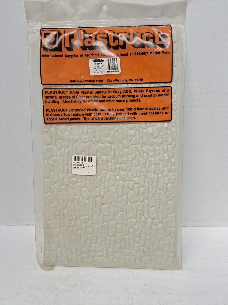 Plastruct Field Stone Styrene Sheet (2) 1/24 G - Model Scratch Building Plastic