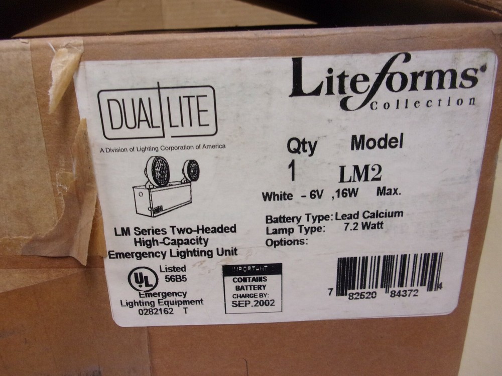Dual-Lite LM2 Lite-Forms Two-Headed High Capacity Emergency Lighting Unit