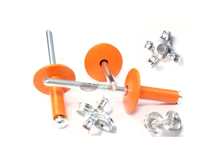 Orange 3/16" Rivet Large Head Exploding Banana Peel Aluminum Pop Rivets 250 pack