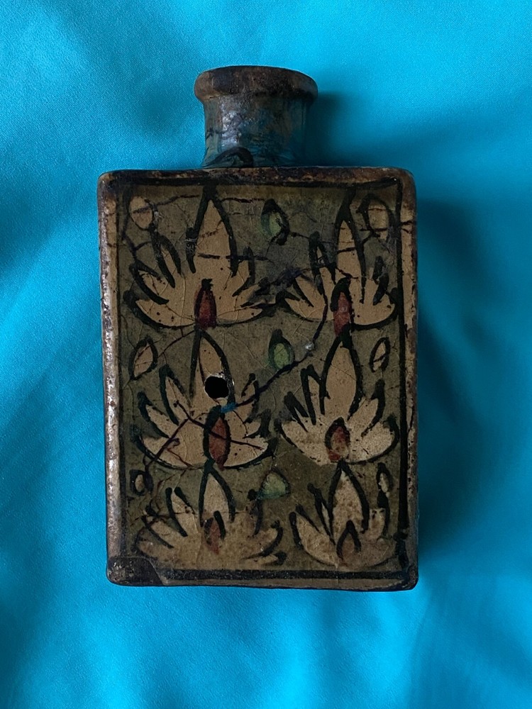 Antique Handcrafted Persian Pottery Bottle