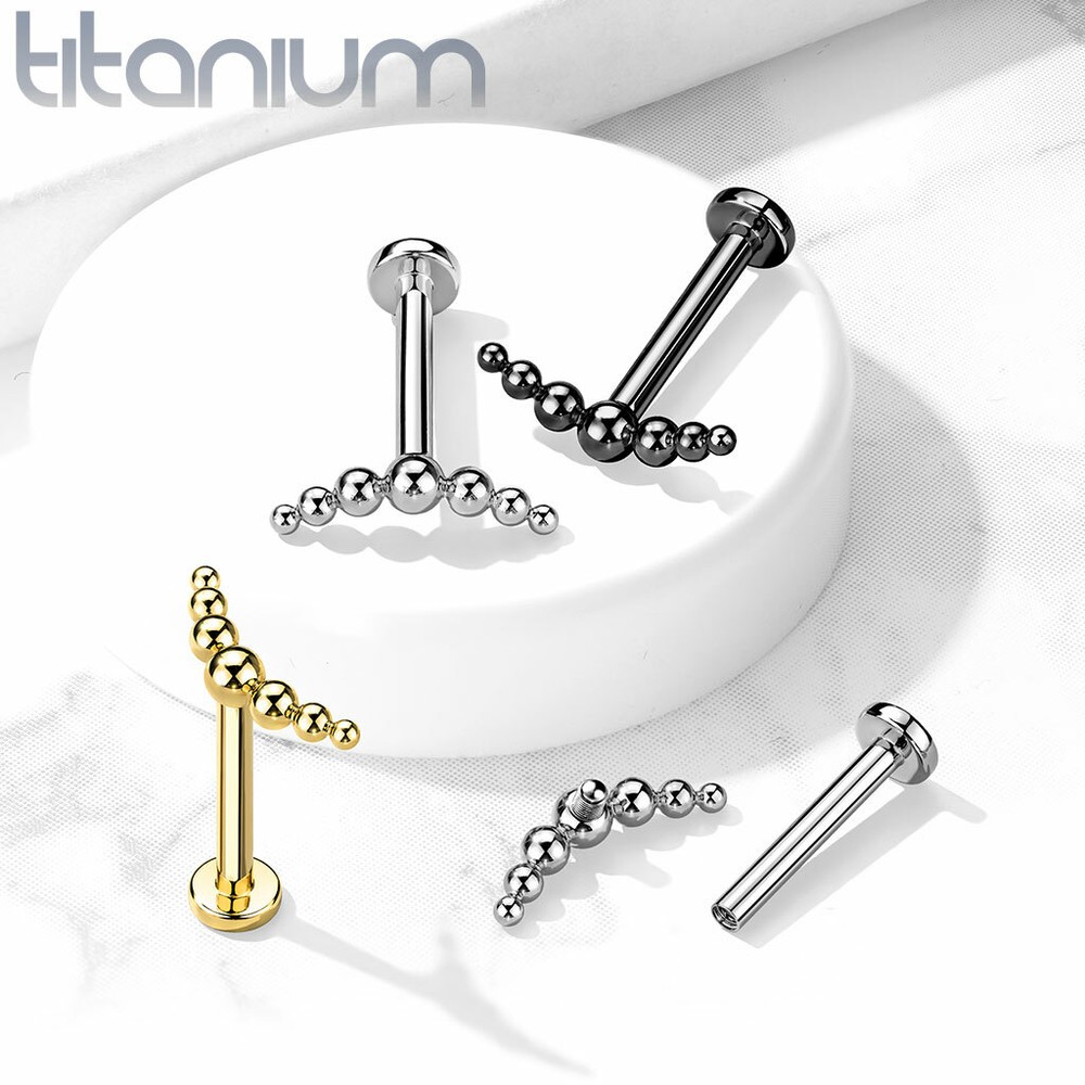 Implant Grade titanium Internally Threaded 7 Ball Stud For Labret Ear Cartilage