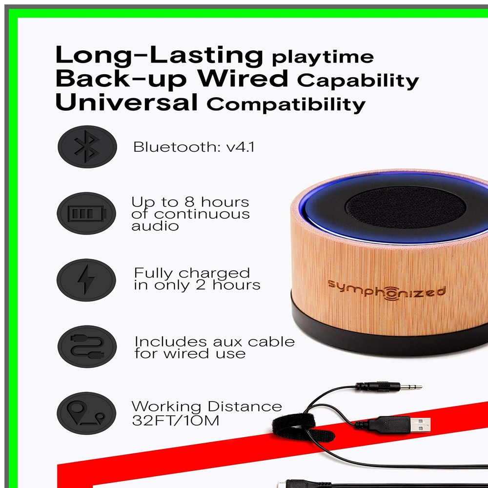 Handcrafted Bamboo Portable Bluetooth Speaker