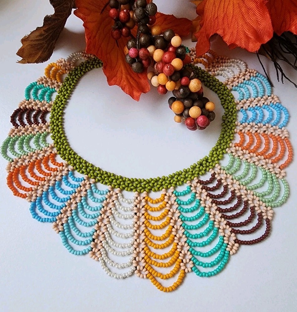 Multicolor  Seed Beads Elegant Necklace