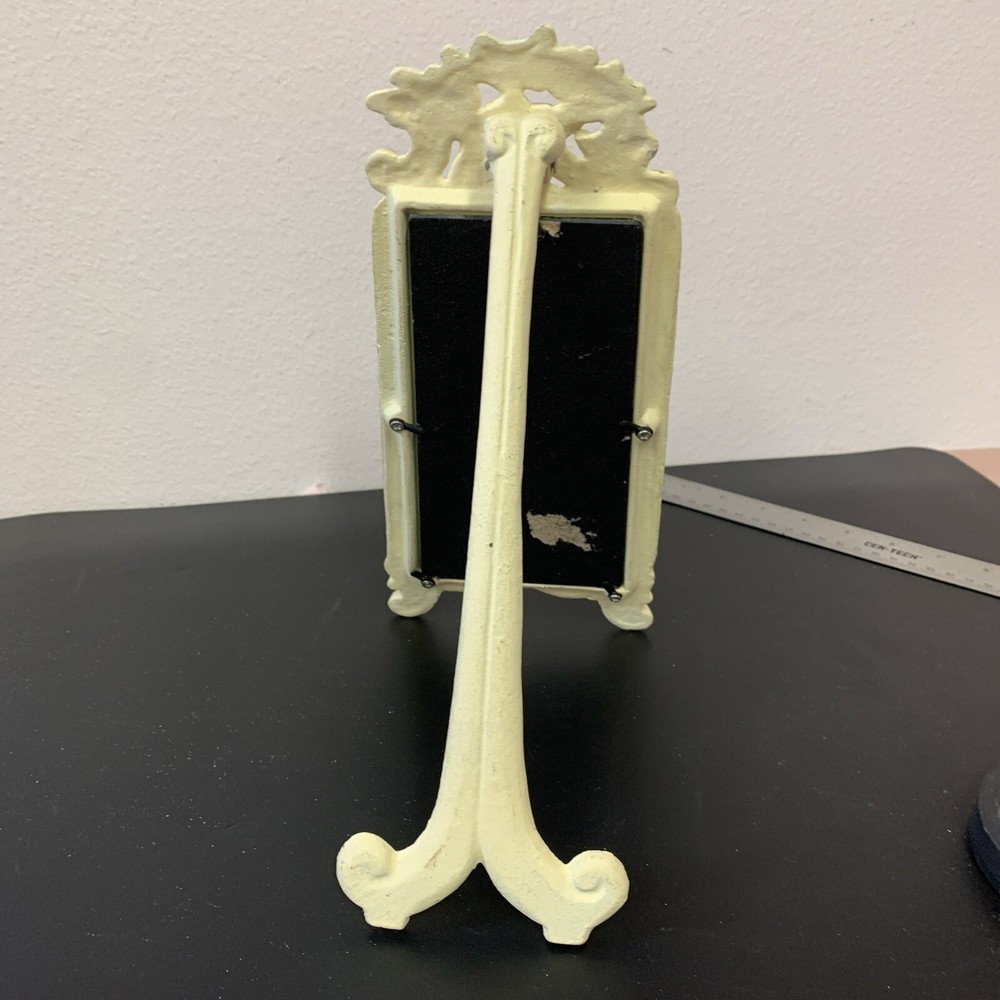 Whitewashed Decorative Mirror- Heavy Cast iron