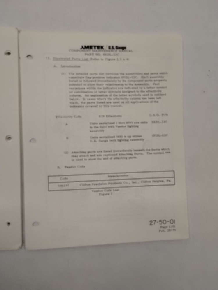 Ametek Part No SRDL-12C Flap Position Indicator Component Maintenance Manual