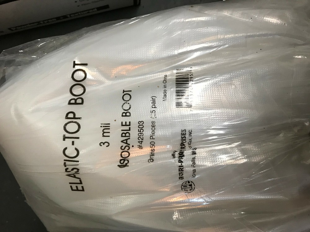 ELASTIC TOP DISPOSABLE BOOTS PACKAGE OF 25 PAIR (50 PIECES)