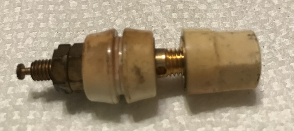 White Panel Mount Binding Post, Gold Plated Contacts