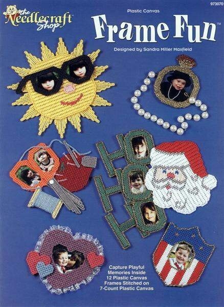 NEW PLASTIC CANVAS FRAME FUN 12 GREAT DESIGNS MUST SEE!!