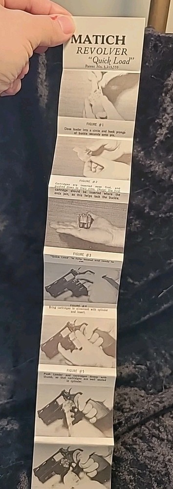 Vtg. Matich Revolver "Quick Load" Instructions