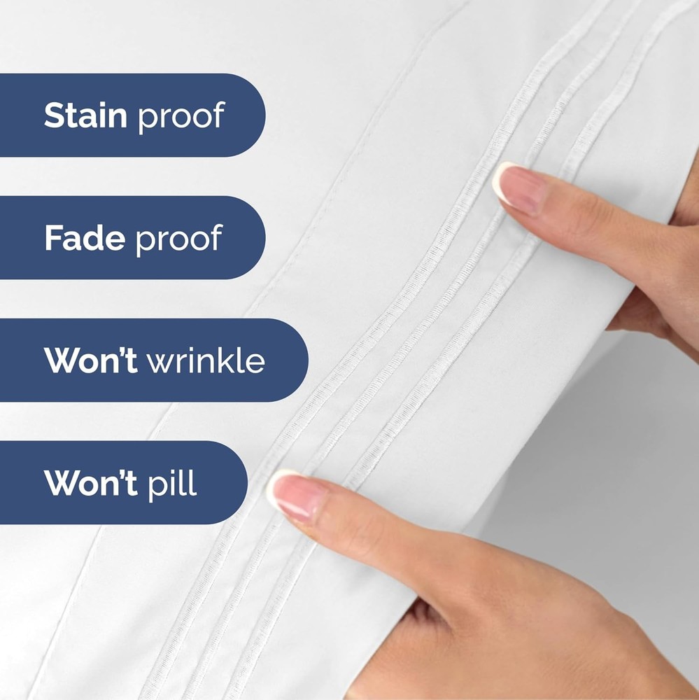 Queen Size 4 Piece Sheet Set - Extra Soft, Breathable & Cooling Sheets