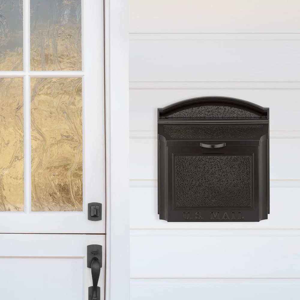 Whitehall Wall Mailbox - Locking - Black, Extra Large Large, Black