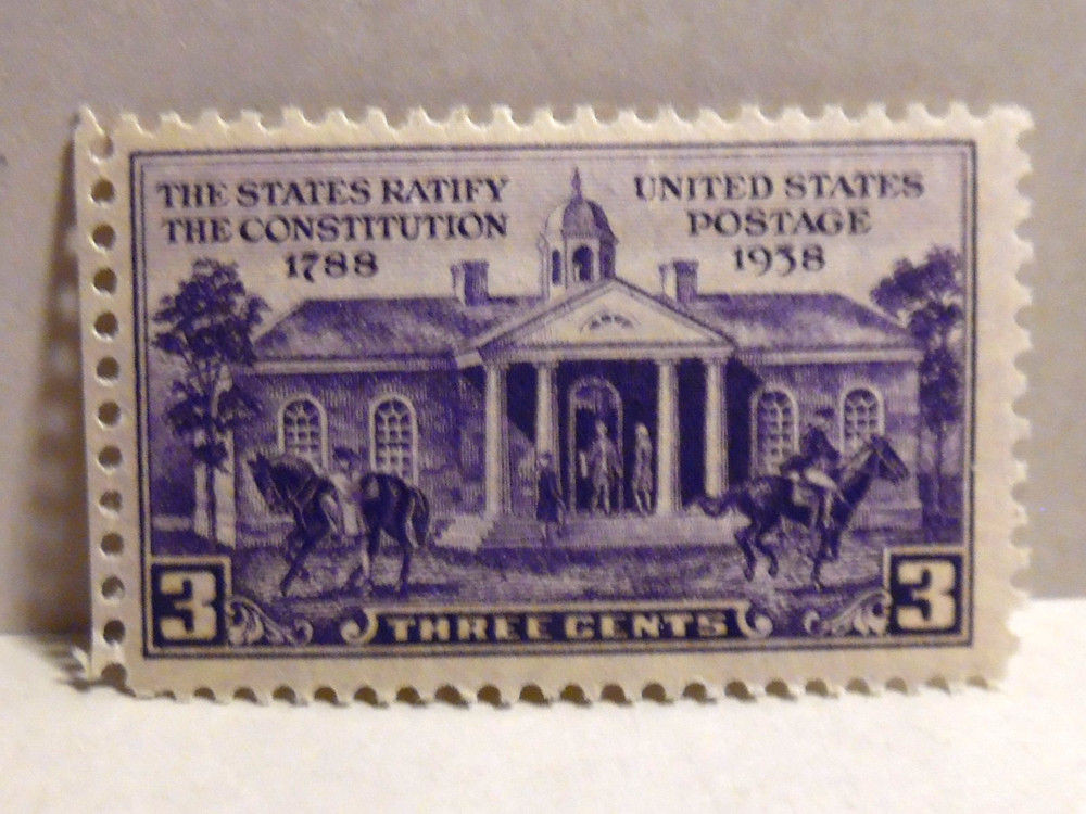 SCOTT # 835 COLONIAL COURTHOUSE 3 CENT STAMP - MNH