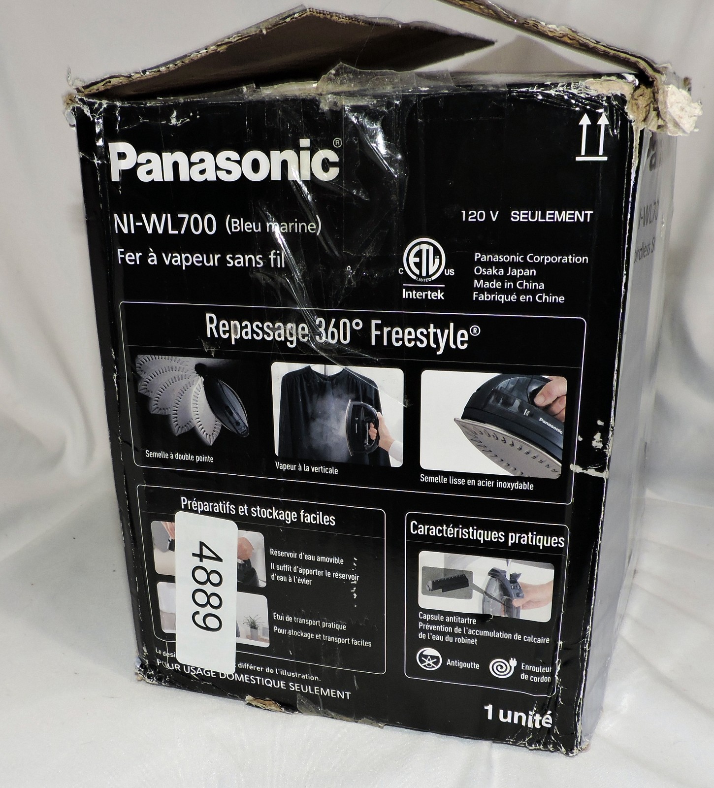 Panasonic Cordless Iron, Steam Dry 1500W Wide Stainless Steel NI-WL700A #4889