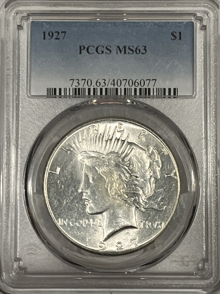 1927 $1 Peace Dollar PCGS MS63