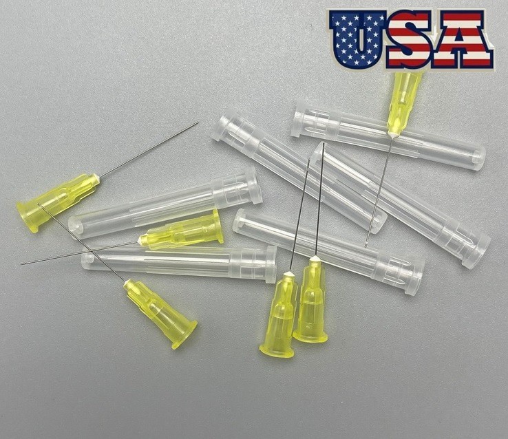 100pcs/Pack Dental Endo Irrigation Needle Syringe Tips Disposable 25G/27G/30G