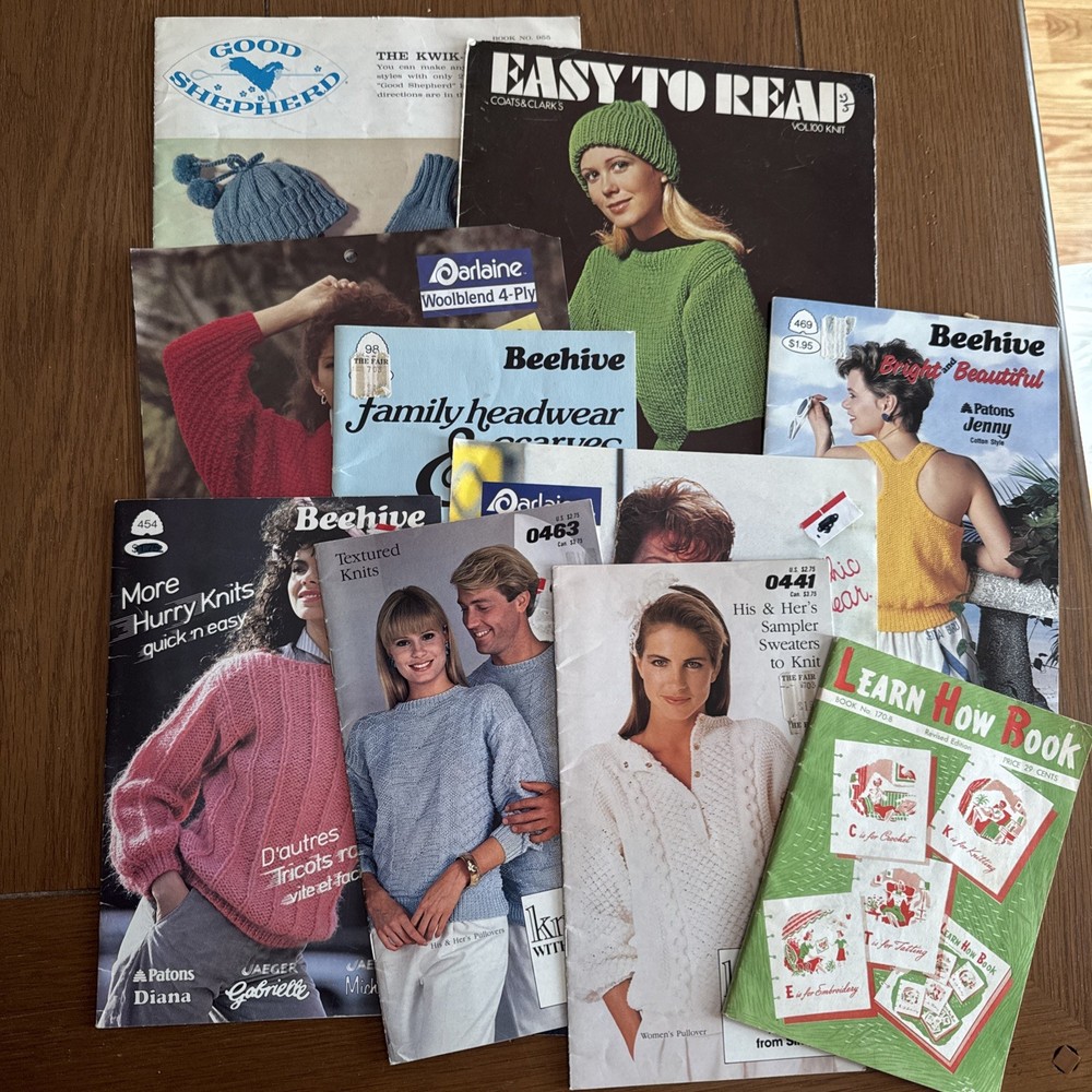 Lot Vintage Assorted Knitting Pattern Booklets