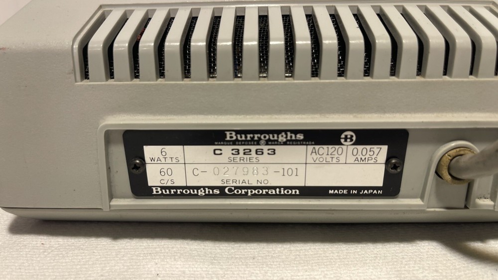 Vintage Burroughs C 3263 Electronic Adding Machine TESTED