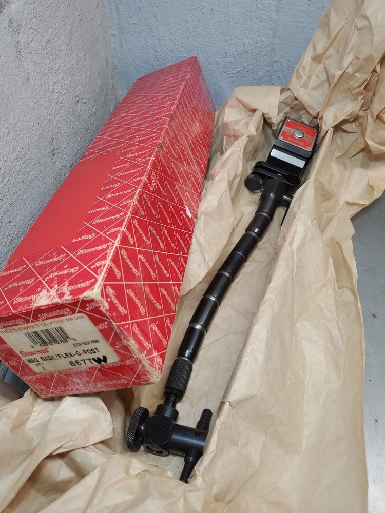 Starrett No. 657TW magnetic base w/ Flex-O-Post + 196 dial indicator set - 657