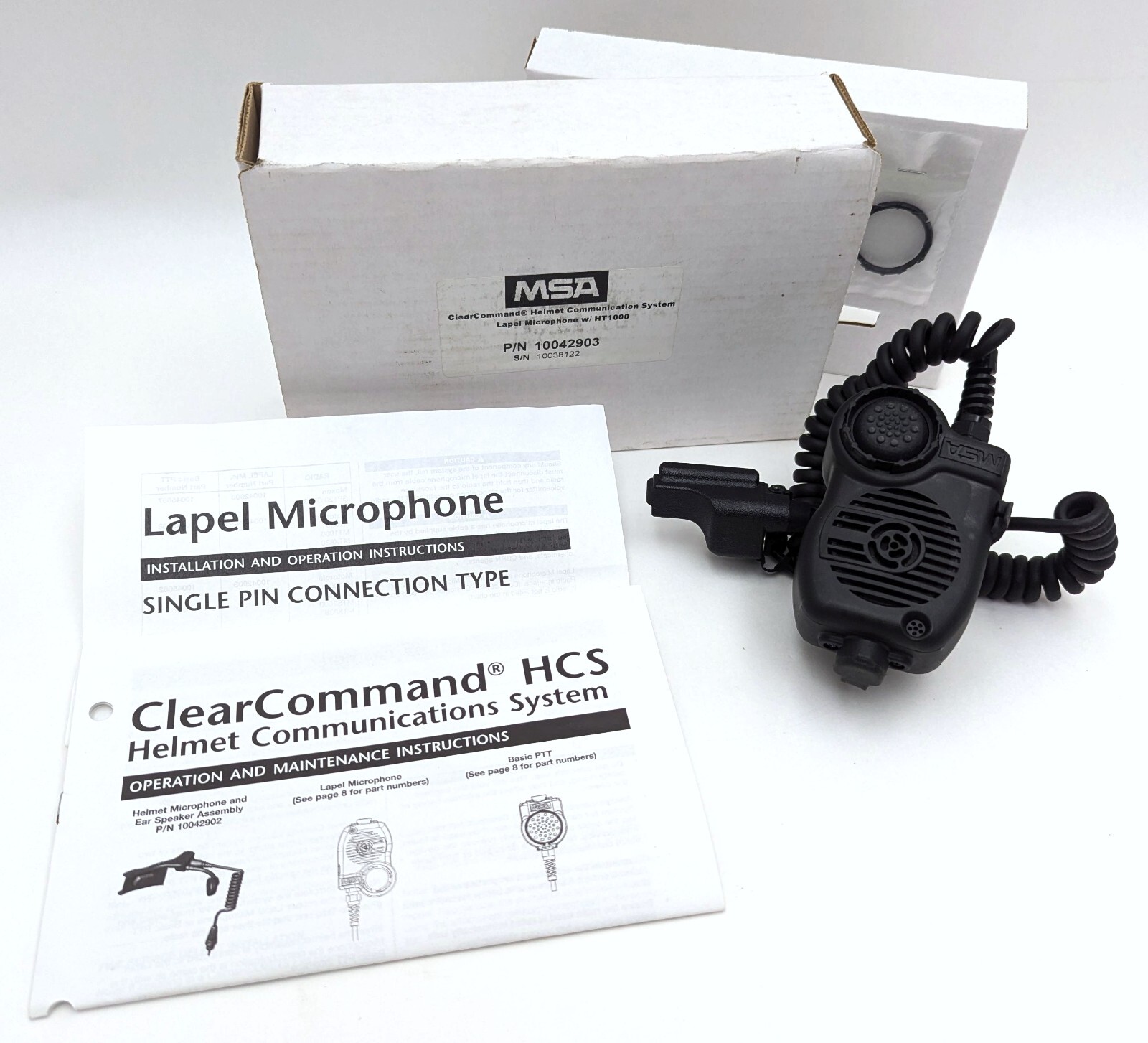 MSA 10042903 ClearCommand HCS Helmet Communication System Lapel Microphone - NIB