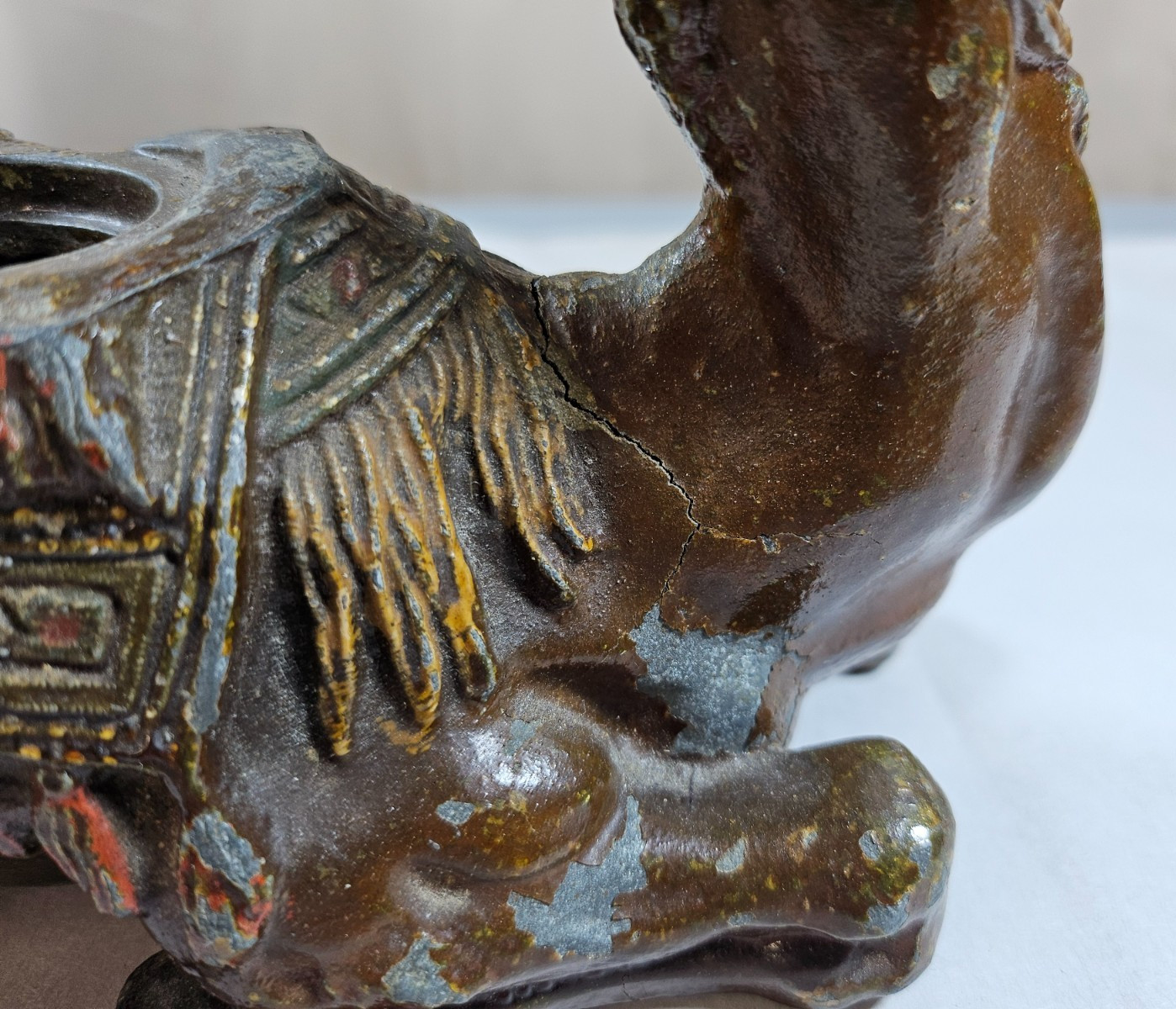 Vintage Spelter Camel Inkwell Heavy Desk Piece Bronze Tone As-Is 2lb 8oz