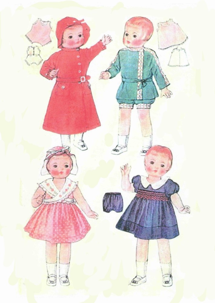 5-Pattern Packs for 16" Patsy Dolls - 19 Outfits!
