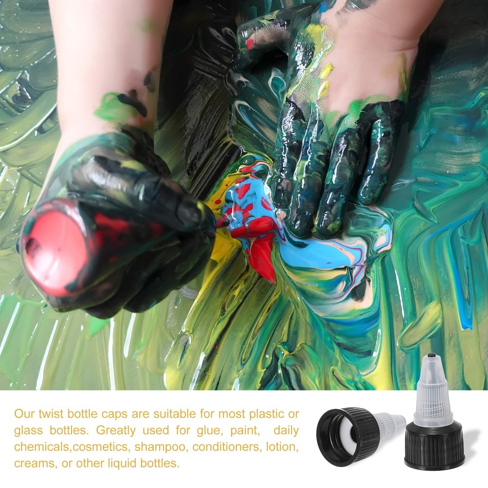 40pc Replacement Caps for 20/410 Bottles, Clear Black