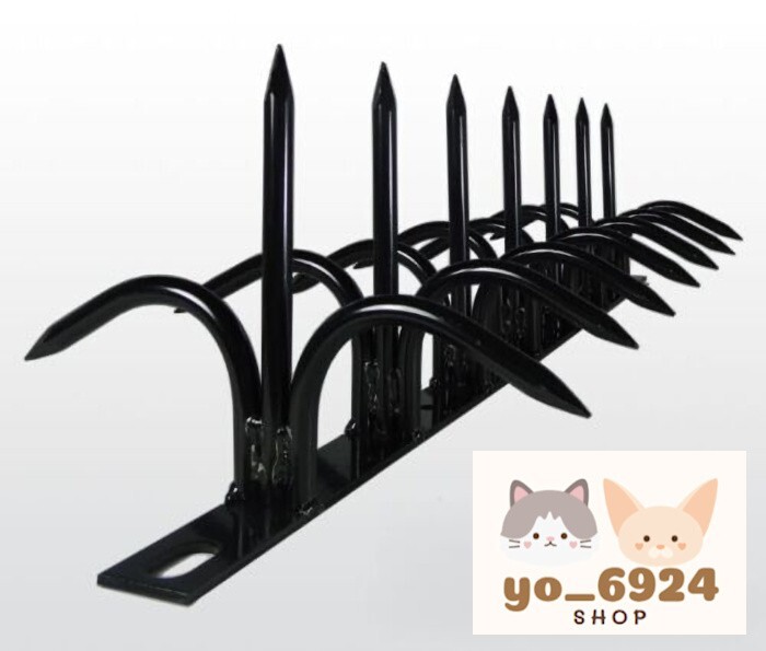 Shinobi Stealth Outdoor Security Fence 5.1in black With Claws On Both Sides