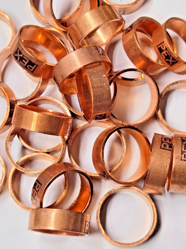 3/4" PEX Copper Crimp Rings, Select Quantity