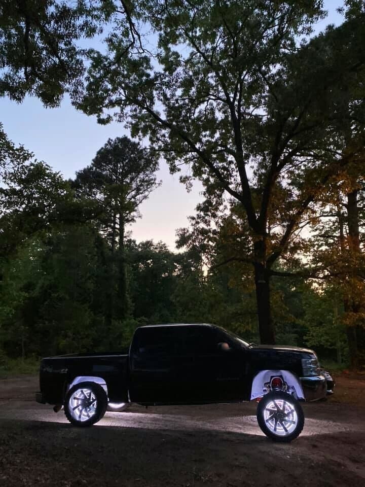 Set of (4) 17.5" Brightest QUAD ROW Solid WHITE Car Trucks LED Wheel Rim Lights