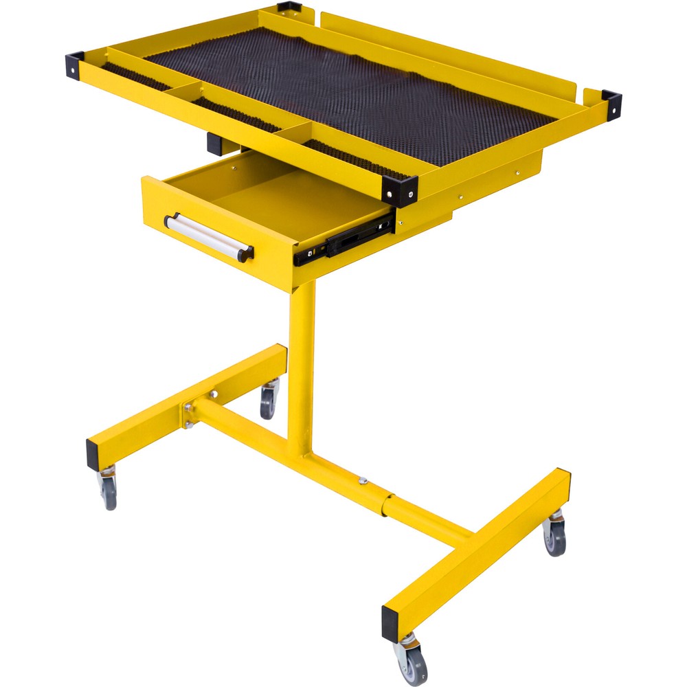 Heavy Duty Adjustable Work Table with Drawers Rolling Tool Tray with Wheels