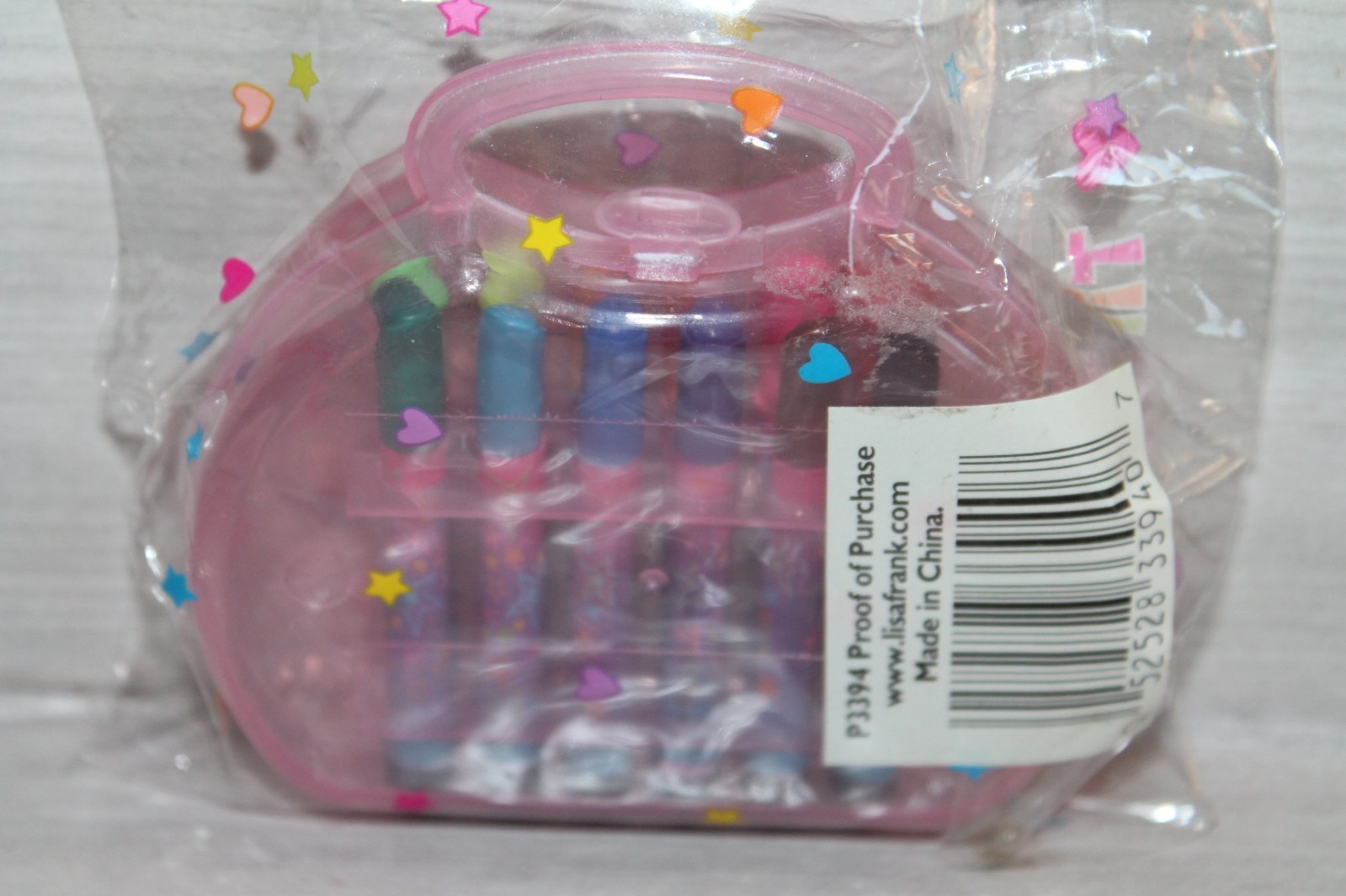 Vintage Lisa Frank Tiny Crayons in Purple Plastic Purse Case NEW